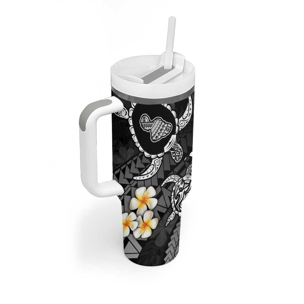 Hawaii Maui Islands Pacific Plumeria Tumbler With Handle White Polynesian Tattoo LT9 - Polynesian Pride