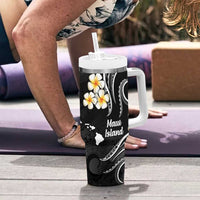 Hawaii Maui Islands Pacific Plumeria Tumbler With Handle White Polynesian Tattoo LT9 - Polynesian Pride