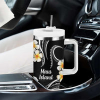 Hawaii Maui Islands Pacific Plumeria Tumbler With Handle White Polynesian Tattoo LT9 - Polynesian Pride