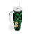 Hawaii Oahu Islands Pacific Plumeria Tumbler With Handle Green Polynesian Tattoo