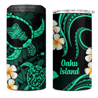 Hawaii Oahu Islands Pacific Plumeria 4 in 1 Can Cooler Tumbler Turquoise Polynesian Tattoo LT9 One Size: 16 oz Turquoise - Polynesian Pride