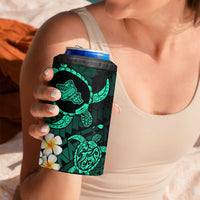 Hawaii Oahu Islands Pacific Plumeria 4 in 1 Can Cooler Tumbler Turquoise Polynesian Tattoo LT9 - Polynesian Pride