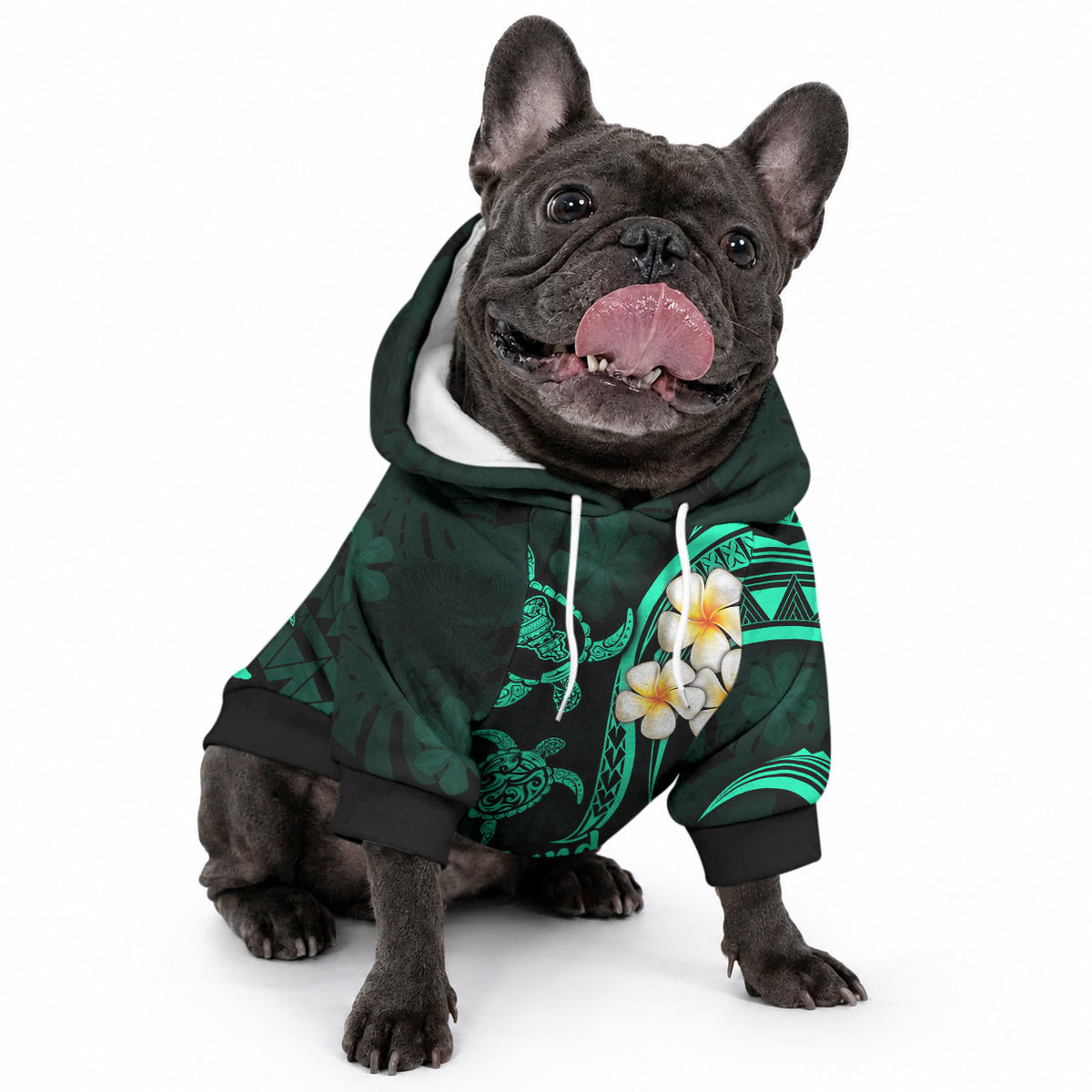 Hawaii Oahu Islands Pet Hoodie Pacific Plumeria Turquoise Vibe LT9 - Polynesian Pride