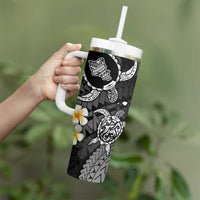 Hawaii Oahu Islands Pacific Plumeria Tumbler With Handle White Polynesian Tattoo LT9 - Polynesian Pride