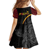 Papua New Guinea 50th Independence Day Kid Short Sleeve Dress Simple Oro Tapa Pattern LT9 - Polynesian Pride