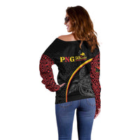 Papua New Guinea 50th Independence Day Off Shoulder Sweater Simple Oro Tapa Pattern LT9 - Polynesian Pride