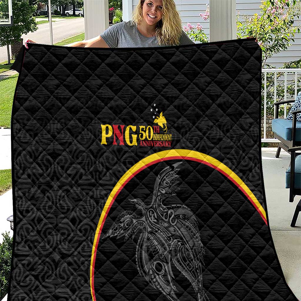 Papua New Guinea 50th Independence Day Quilt Simple Oro Tapa Pattern LT9 Black - Polynesian Pride