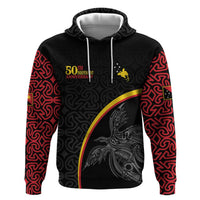 Papua New Guinea 50th Independence Day Zip Hoodie Simple Oro Tapa Pattern LT9 Pullover Hoodie Black - Polynesian Pride