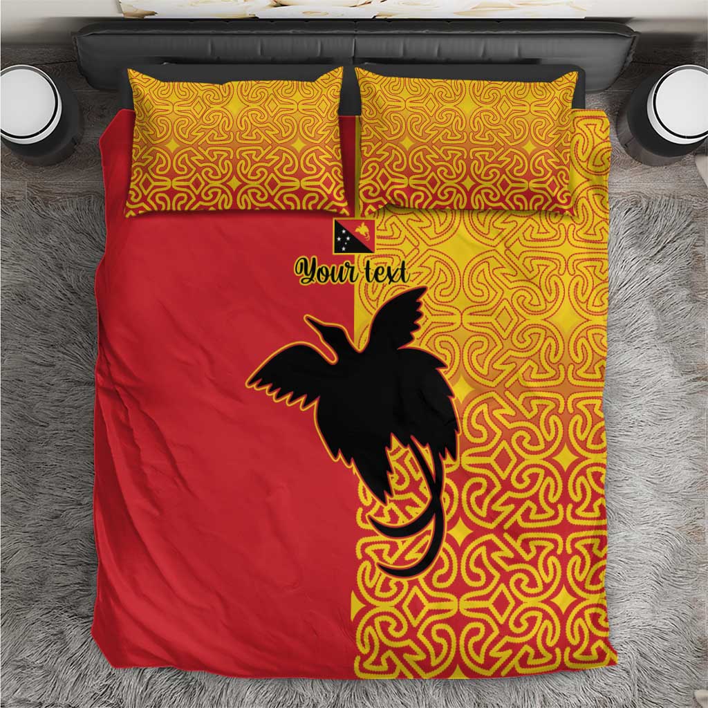 Papua New Guinea Oro Tapa Personalised Bedding Set Simple Bird of Paradise Style LT9 Red - Polynesian Pride