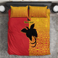 Papua New Guinea Oro Tapa Personalised Bedding Set Simple Bird of Paradise Style LT9 Red - Polynesian Pride