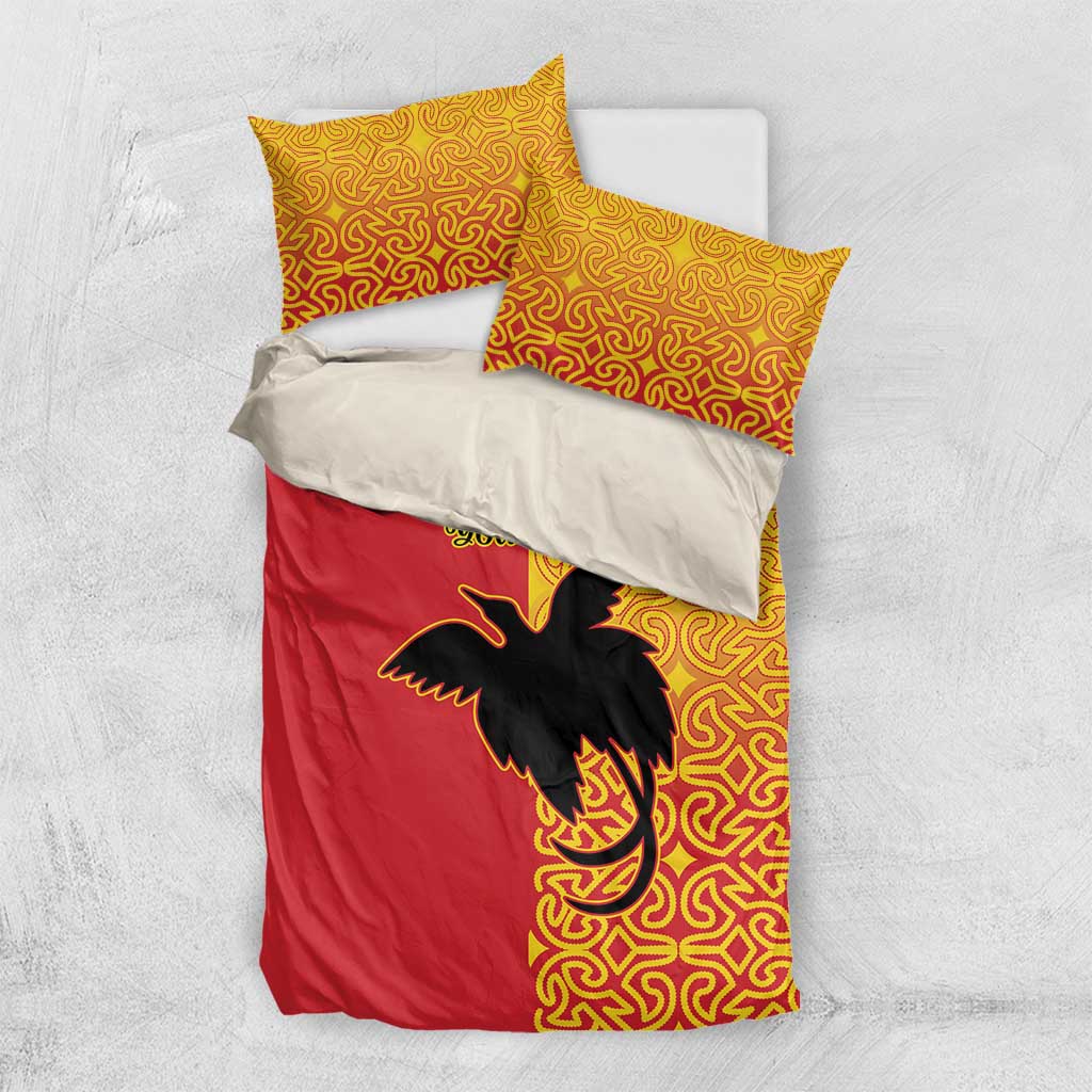 Papua New Guinea Oro Tapa Personalised Bedding Set Simple Bird of Paradise Style LT9 US Twin 172cm x 218cm Red - Polynesian Pride