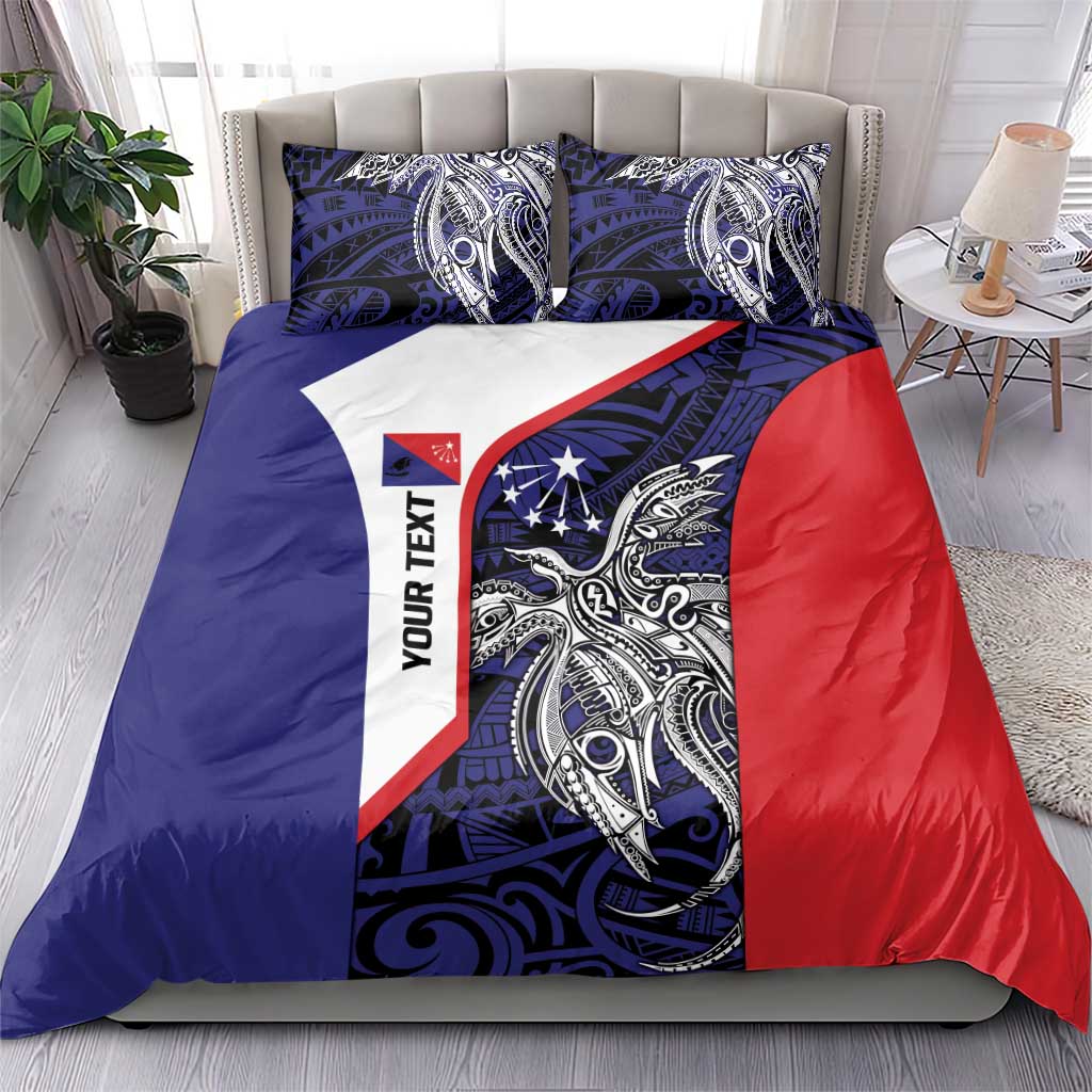 Personalised PNG Central Province Bedding Set Bird of Paradise Tattoo Flag Motif LT9 - Polynesian Pride