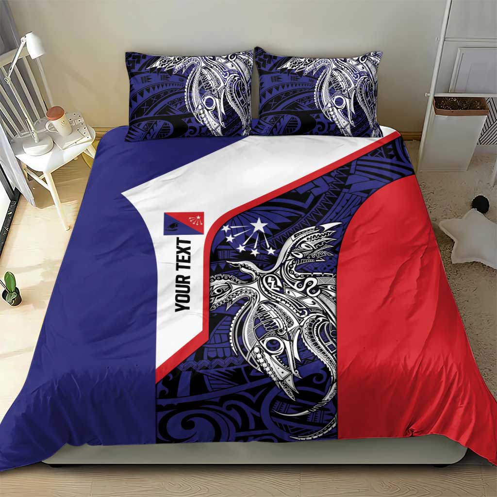 Personalised PNG Central Province Bedding Set Bird of Paradise Tattoo Flag Motif LT9 - Polynesian Pride