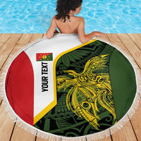 Personalised PNG Eastern Highlands Beach Blanket Bird of Paradise Tattoo Flag Motif LT9 - Polynesian Pride