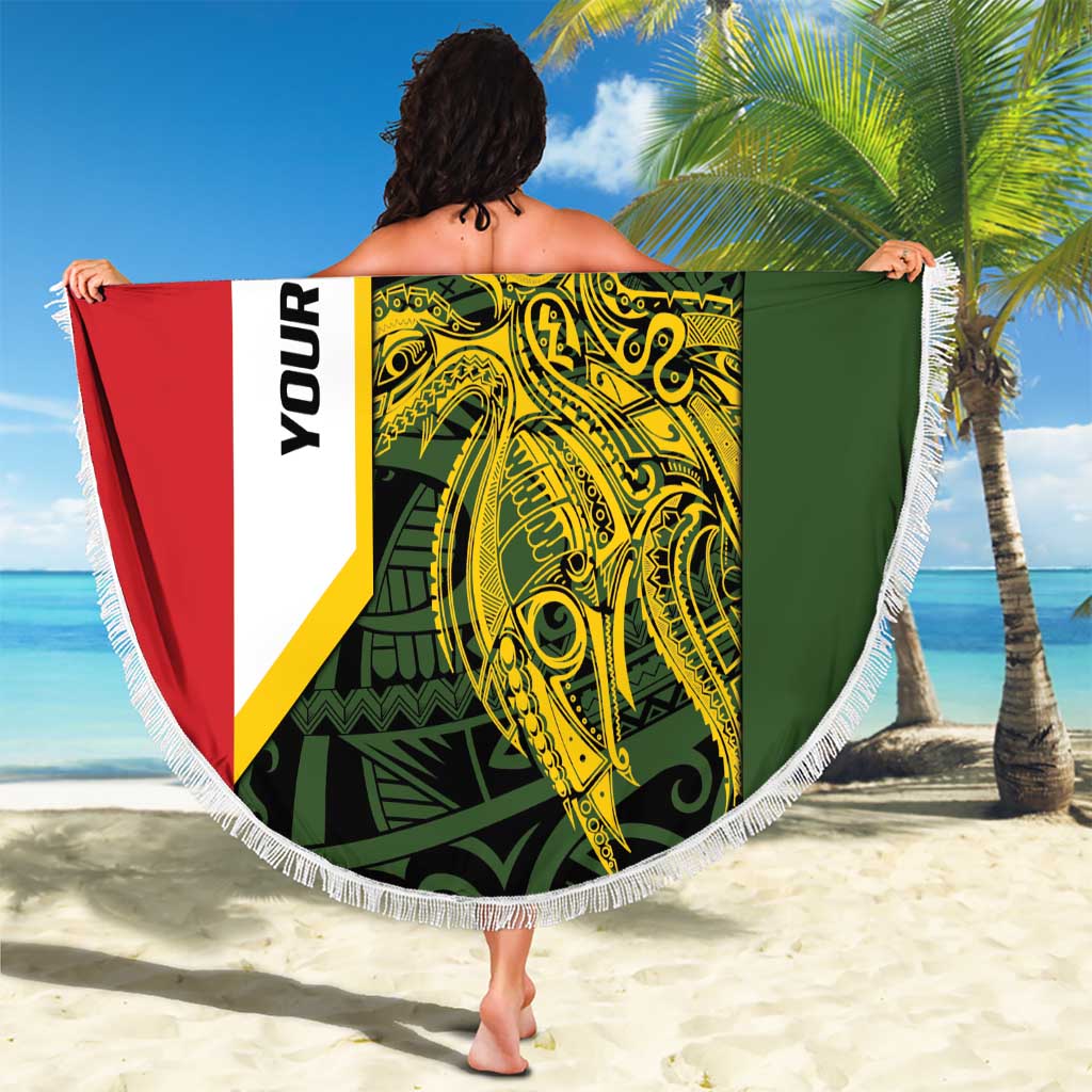 Personalised PNG Eastern Highlands Beach Blanket Bird of Paradise Tattoo Flag Motif LT9 - Polynesian Pride
