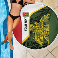 Personalised PNG Eastern Highlands Beach Blanket Bird of Paradise Tattoo Flag Motif LT9 - Polynesian Pride