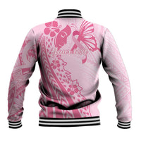 Pacific Girl and Butterfly Cancer Ribbon Personalised Baseball Jacket LT9 - Polynesian Pride