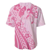 Pacific Girl and Butterfly Cancer Ribbon Personalised Baseball Jersey LT9 - Polynesian Pride