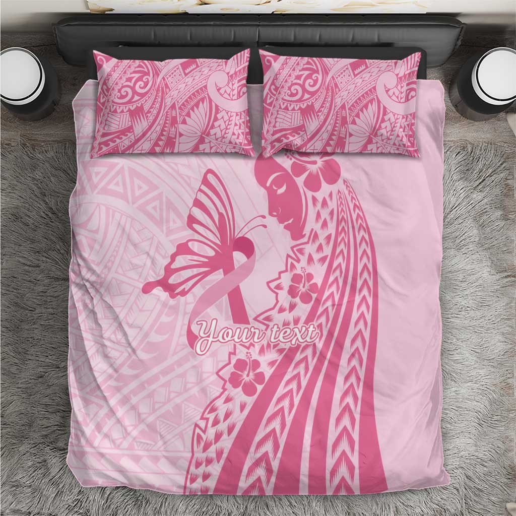 Pacific Girl and Butterfly Cancer Ribbon Personalised Bedding Set LT9 Pink - Polynesian Pride