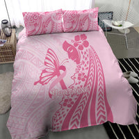 Pacific Girl and Butterfly Cancer Ribbon Personalised Bedding Set LT9 - Polynesian Pride