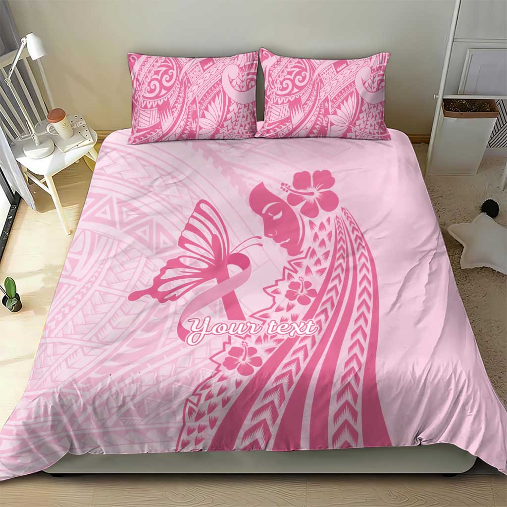 Pacific Girl and Butterfly Cancer Ribbon Personalised Bedding Set LT9 - Polynesian Pride