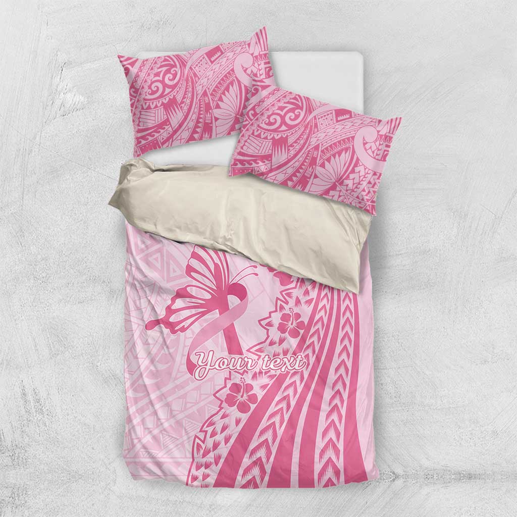 Pacific Girl and Butterfly Cancer Ribbon Personalised Bedding Set LT9 US Twin 172cm x 218cm Pink - Polynesian Pride