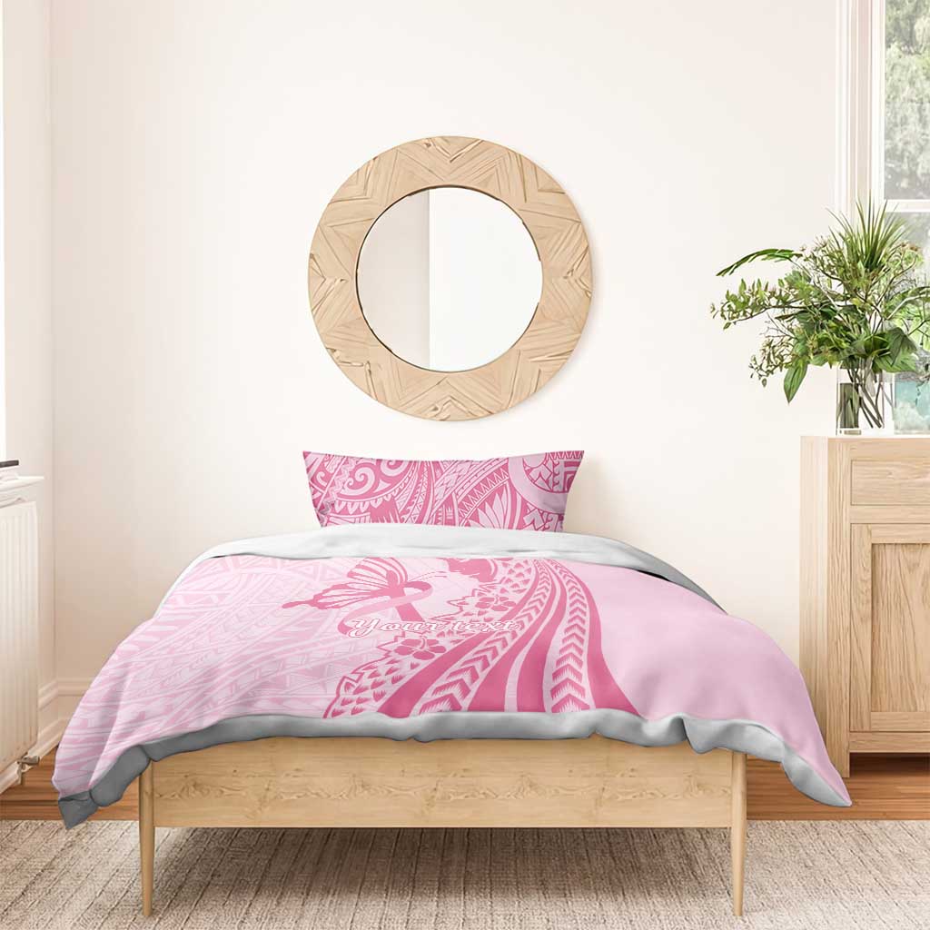 Pacific Girl and Butterfly Cancer Ribbon Personalised Bedding Set LT9 - Polynesian Pride