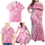 Pacific Girl and Butterfly Cancer Ribbon Personalised Family Matching Off Shoulder Maxi Dress and Hawaiian Shirt