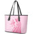 Pacific Girl and Butterfly Cancer Ribbon Personalised Leather Tote Bag