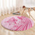 Pacific Girl and Butterfly Cancer Ribbon Personalised Round Carpet