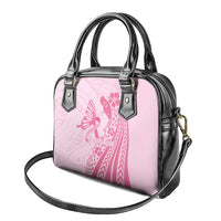 Pacific Girl and Butterfly Cancer Ribbon Personalised Shoulder Handbag LT9 - Polynesian Pride