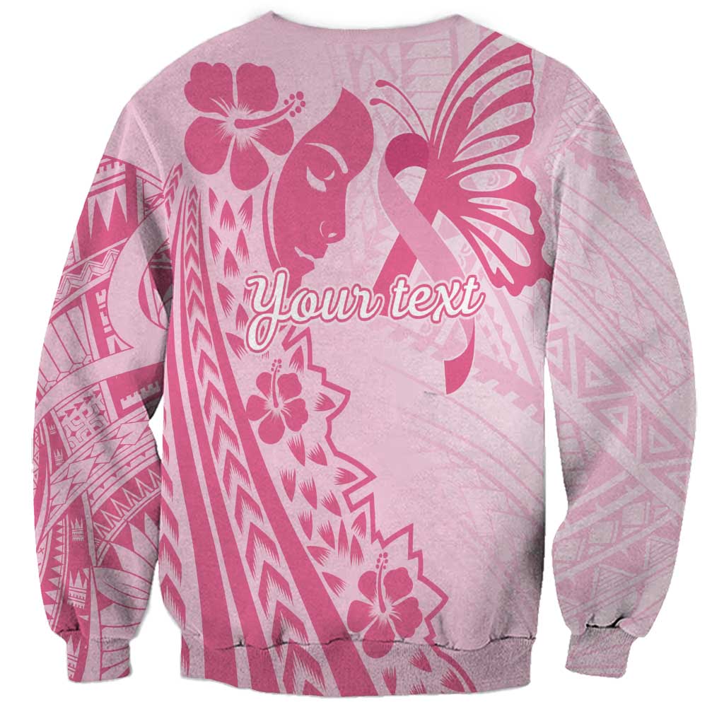 Pacific Girl and Butterfly Cancer Ribbon Personalised Sweatshirt LT9 - Polynesian Pride