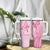 Pacific Girl and Butterfly Cancer Ribbon Personalised Tumbler With Handle