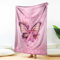 Faith Hope Love Butterfly Ribbon Personalised Blanket LT9 - Polynesian Pride