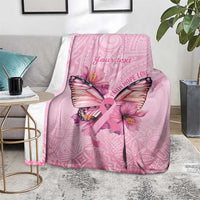 Faith Hope Love Butterfly Ribbon Personalised Blanket LT9 - Polynesian Pride