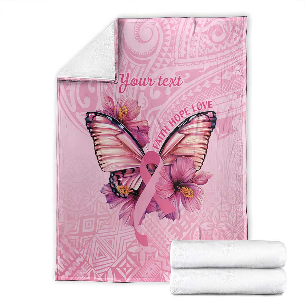 Faith Hope Love Butterfly Ribbon Personalised Blanket LT9 - Polynesian Pride