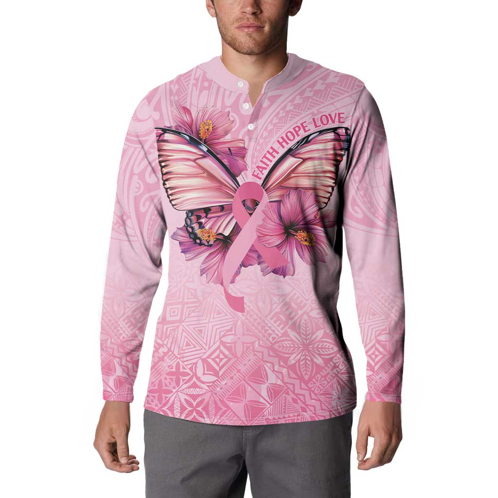 Faith Hope Love Butterfly Ribbon Personalised Button Sweatshirt LT9 - Polynesian Pride