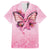 Faith Hope Love Butterfly Ribbon Personalised Family Matching Off The Shoulder Long Sleeve Dress and Hawaiian Shirt