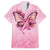 Faith Hope Love Butterfly Ribbon Personalised Family Matching Short Sleeve Bodycon Dress and Hawaiian Shirt