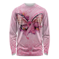 Faith Hope Love Butterfly Ribbon Personalised Long Sleeve Shirt LT9 Unisex Pink - Polynesian Pride