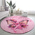 Faith Hope Love Butterfly Ribbon Personalised Round Carpet