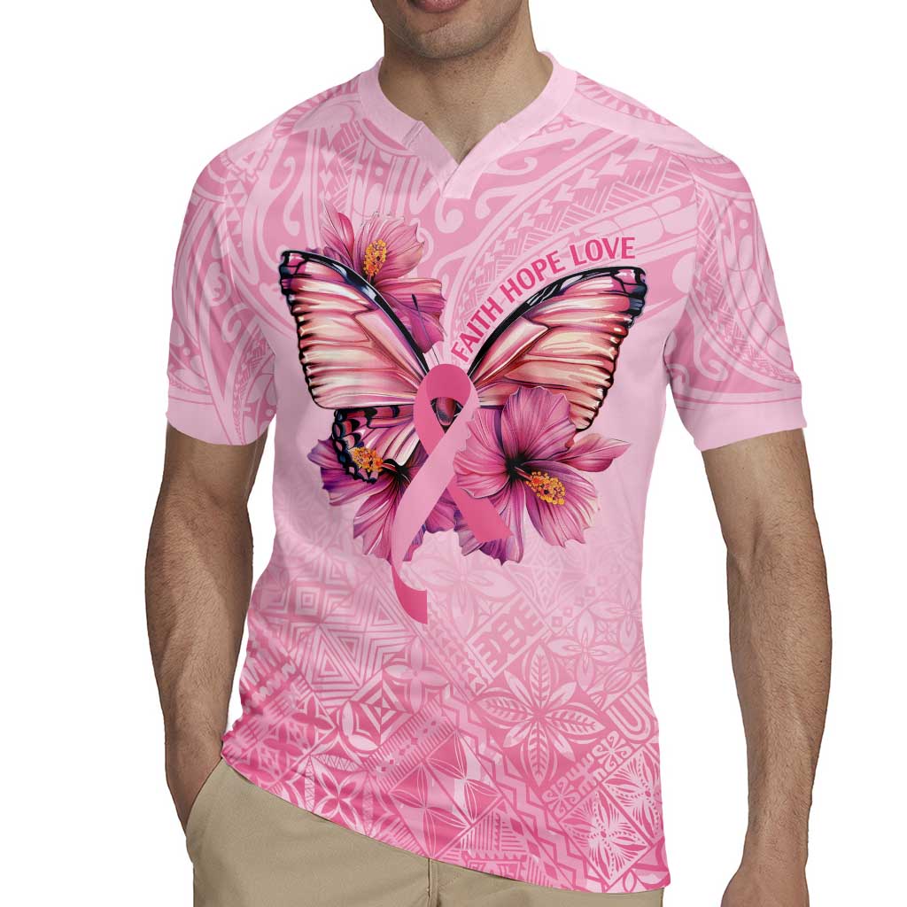 Faith Hope Love Butterfly Ribbon Personalised Rugby Jersey LT9 - Polynesian Pride