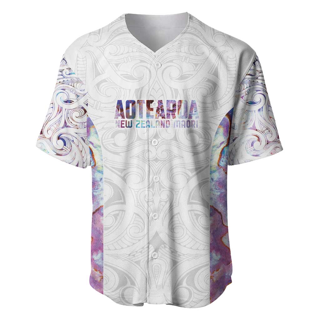 Custom New Zealand Aotearoa Baseball Jersey Pink Maori Paua Shell Indigenous LT9 Pink - Polynesian Pride