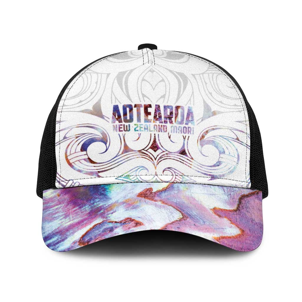 New Zealand Aotearoa Baseball Net Cap Pink Maori Papua Shell Indigenous LT9 One Size Black Pink - Polynesian Pride
