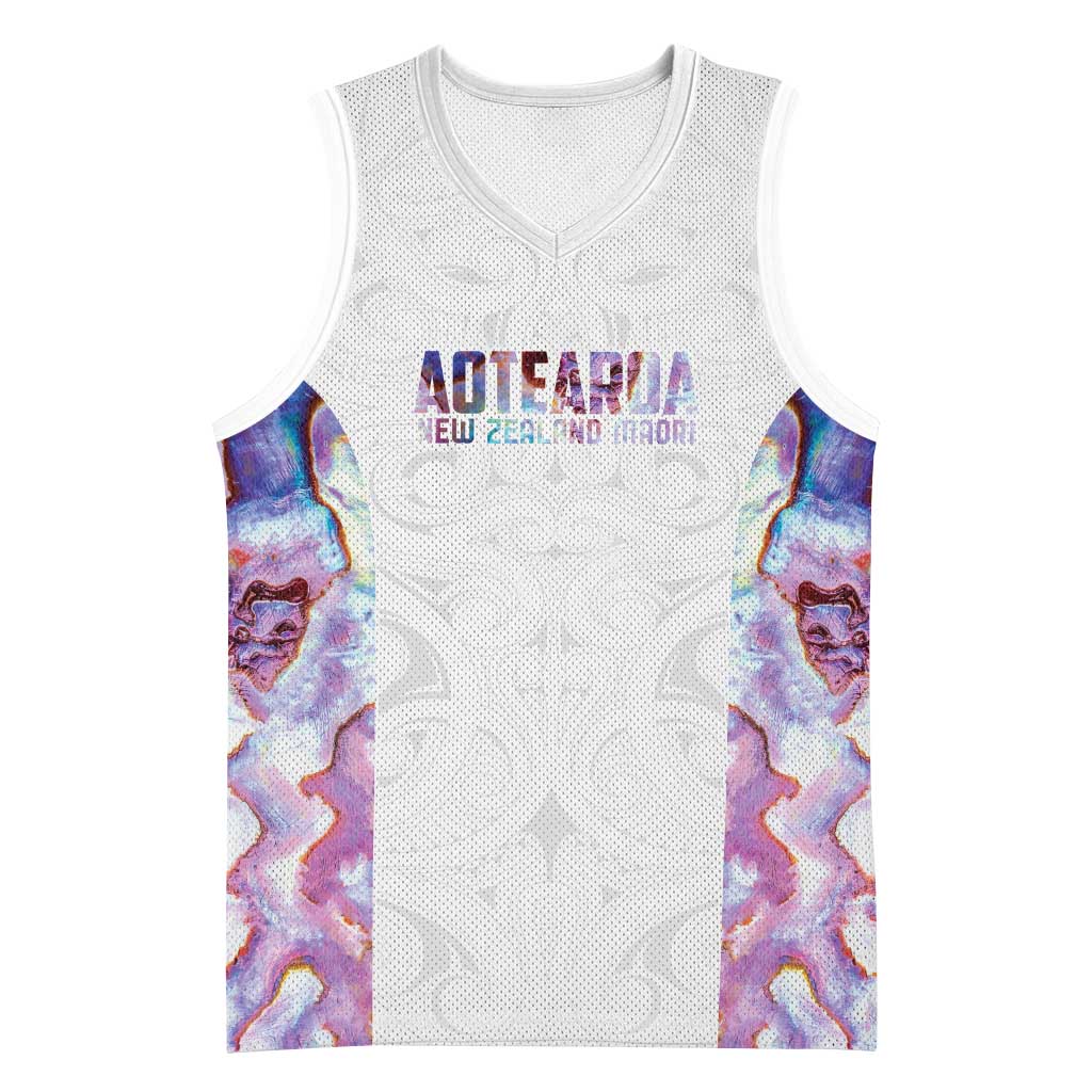 Custom New Zealand Aotearoa Basketball Jersey Pink Maori Paua Shell Indigenous LT9 Unisex Pink - Polynesian Pride