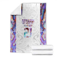 Custom New Zealand Aotearoa Blanket Pink Maori Paua Shell Indigenous LT9 - Polynesian Pride