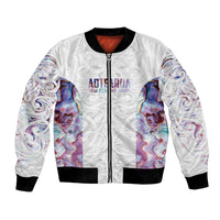 Custom New Zealand Aotearoa Bomber Jacket Pink Maori Paua Shell Indigenous LT9 Unisex Pink - Polynesian Pride