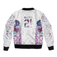 Custom New Zealand Aotearoa Bomber Jacket Pink Maori Paua Shell Indigenous LT9 - Polynesian Pride