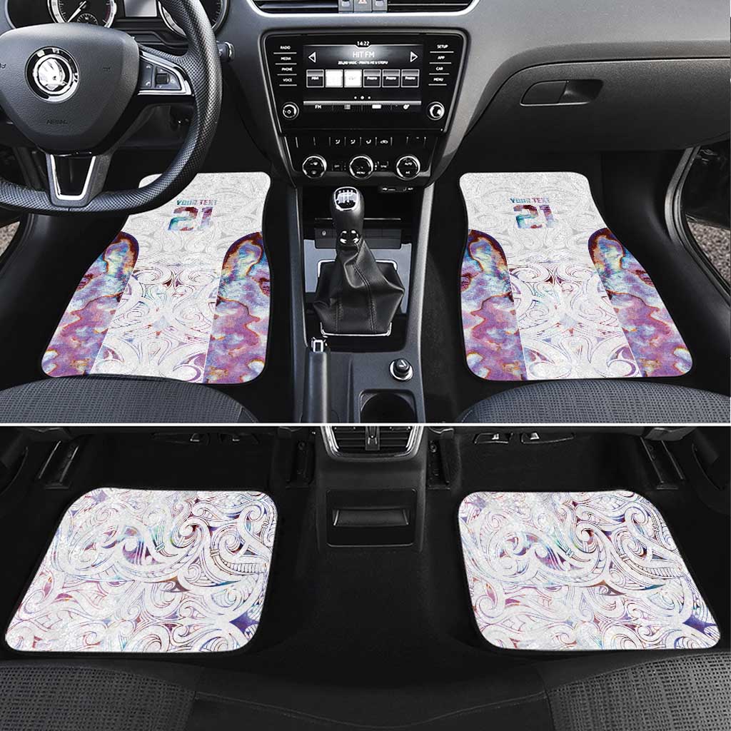 Custom New Zealand Aotearoa Car Mats Pink Maori Paua Shell Indigenous LT9 Set 4pcs Pink - Polynesian Pride