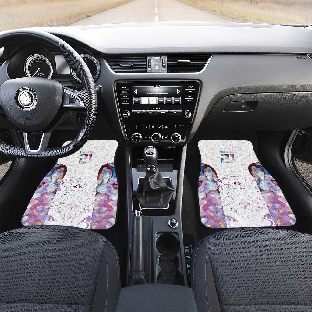 Custom New Zealand Aotearoa Car Mats Pink Maori Paua Shell Indigenous LT9 Set 2pcs - Front Pink - Polynesian Pride